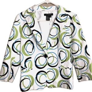 SANDRO | Oodles of O's Green Black & Blue Jacket Blazer Size M